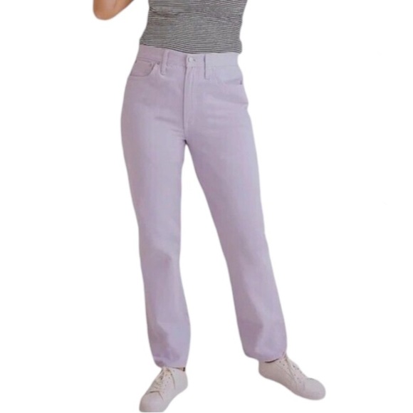 Hartford Cotton Twill High Rise Denim Jeans Lilac - Picture 1 of 8